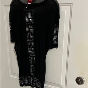 Chic Black Studded Women's Top